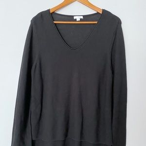J. Jill pure Jill Black Knit Sweater V-Neck Medium Coastal Grandmother